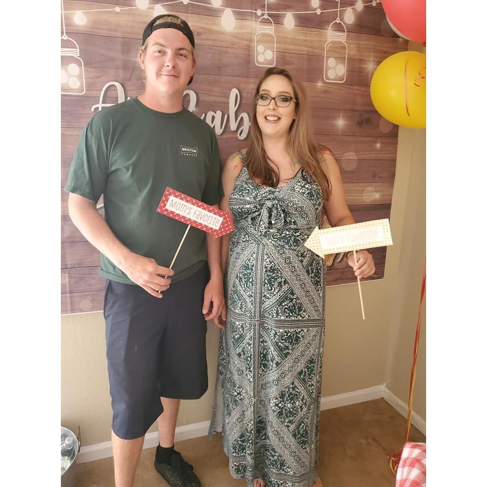At our baby shower when Ray was cooking in the womb