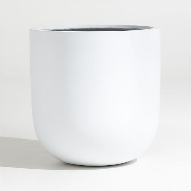 Junio Large Round White Planter 22.25"