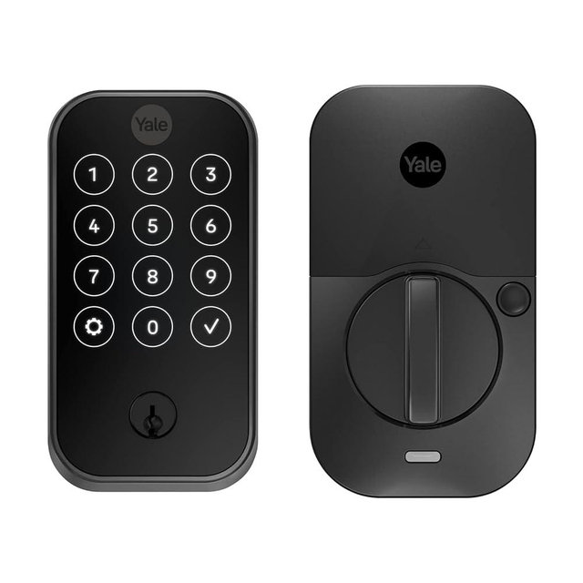 Yale Assure Lock 2 Deadbolt, Black Suede Digital Touchscreen Entry Door Lock with Electronic Keypad and Back-Up Key and Z-Wave, ‎YRD420-ZW2-BSP