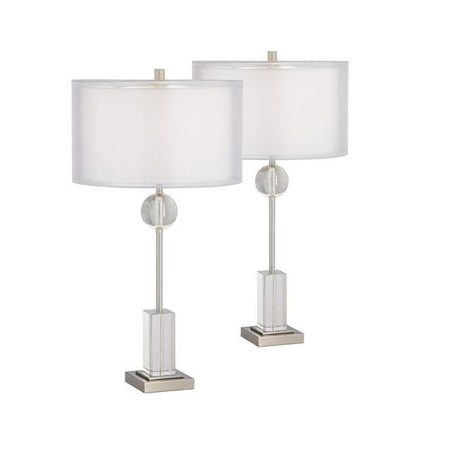 Pacific Coast Metal and Crystal Table Lamps - Set of 2