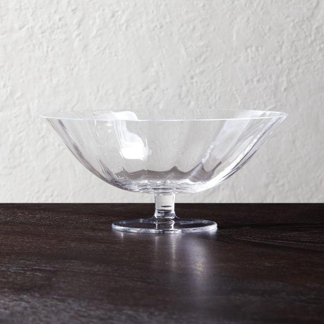 Wave Glass Footed Bowl