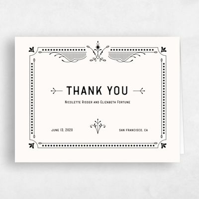 Black Wedding Thank You - Augusta Type