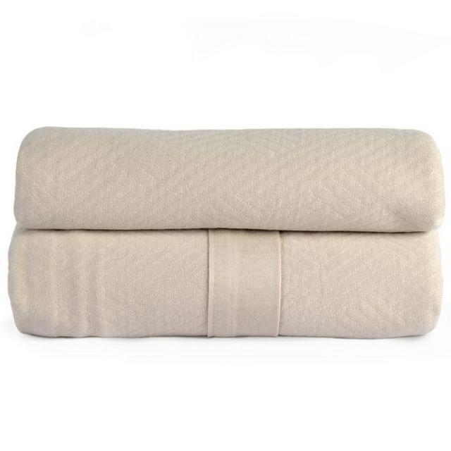 Liviana Cotton Triple Knit Full/Queen Blanket in Taupe