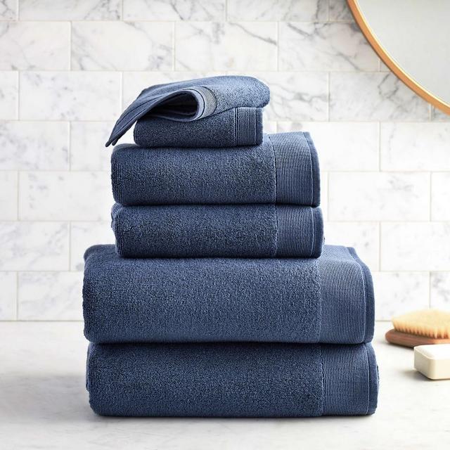 Plush Fibrosoft Organic Towel, Midnight, Set of 6