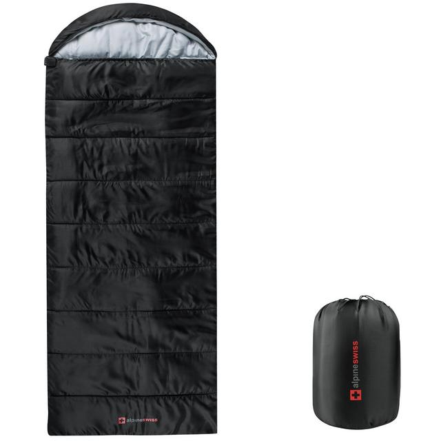 Alpine Swiss 0°C Sleeping Bag Lightweight Waterproof with Compression Sack Adults All Seasons Camping Hiking Backpacking Travel Outdoor Indoor