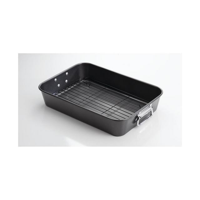 T-fal Nonstick 10" x 15" Roaster with Rack, Grey
