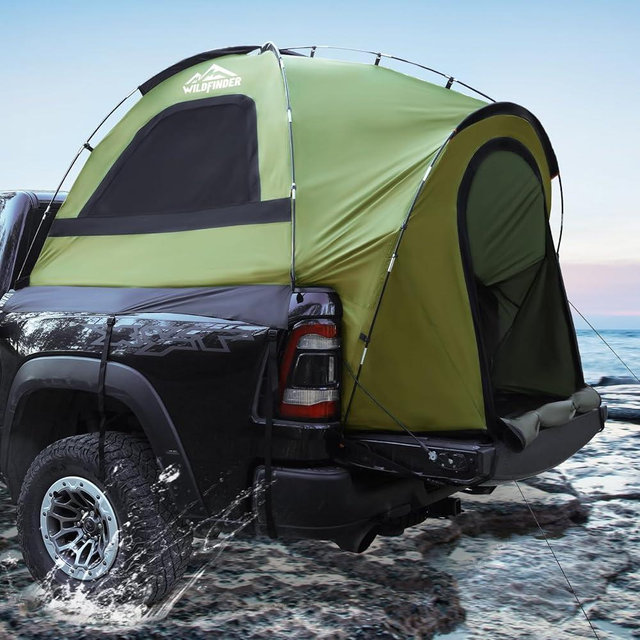 Truck Bed Tent, Waterproof PU3000mm Pickup Truck Tent for Camping Bed, 2-3 Person Sleeping Truck Tent, Portable for Car Camping