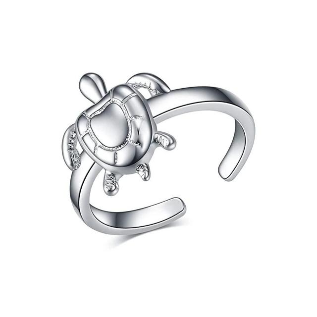 YFN 925 Sterling Silver Toe Rings for Women Adjustable Sea Turtle Ring Hypoallergenic