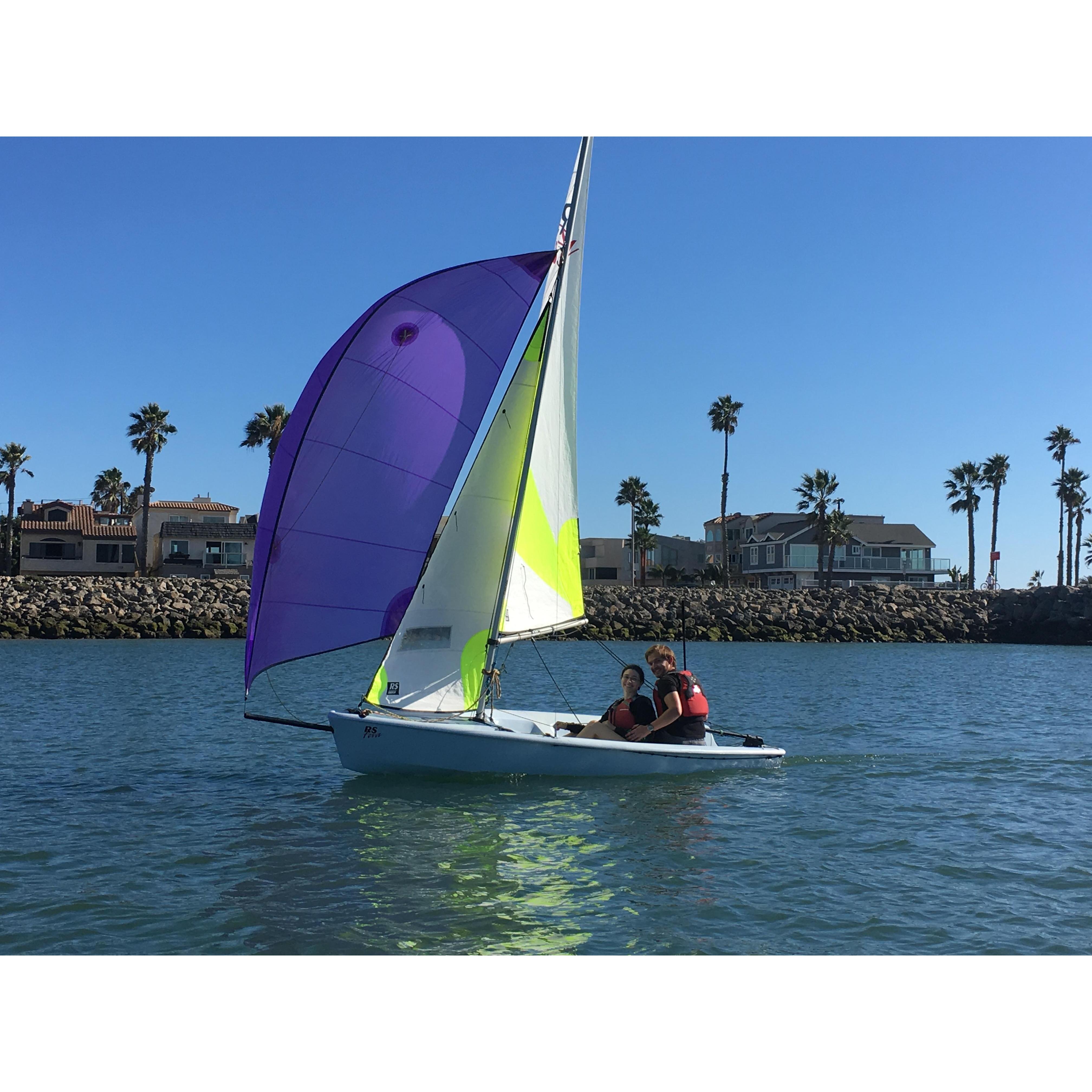 Sailing lessons at the CI Boating Center in Channel Islands Harbor.