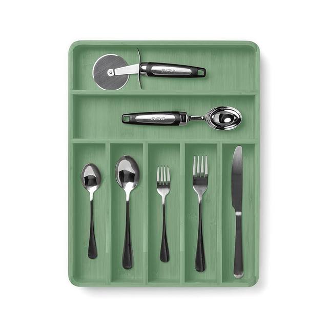 SMIRLY Bamboo Kitchen Drawer Organizer For Silverware Tray For Drawer Silverware Organizer, Silverware Drawer Organizer, Utensil Organizer For Kitchen Drawers, Kitchen Drawer Organizer