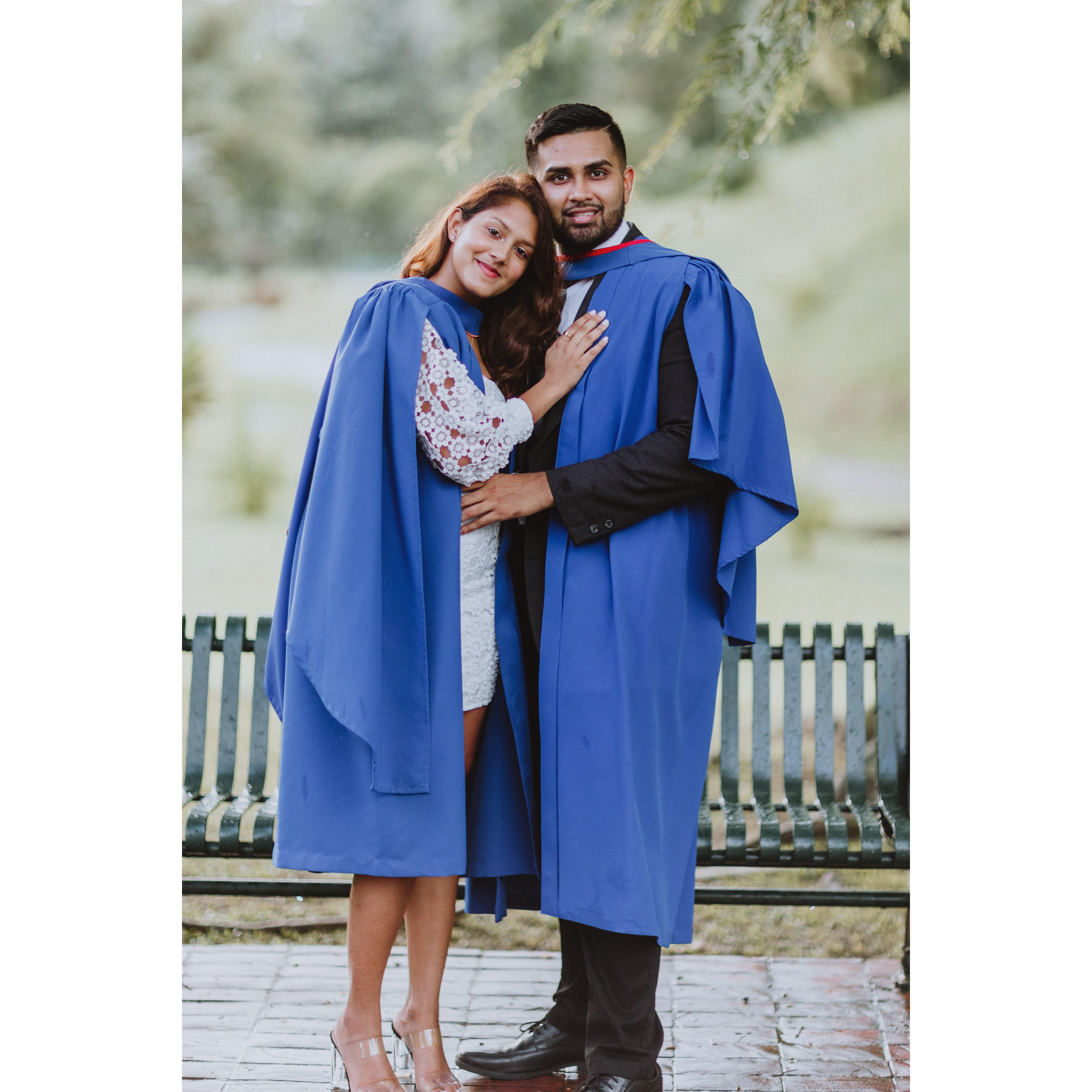 Graduating from university together at UWI in 2022 - A dream we’ve worked towards side by side 🎓🥇
