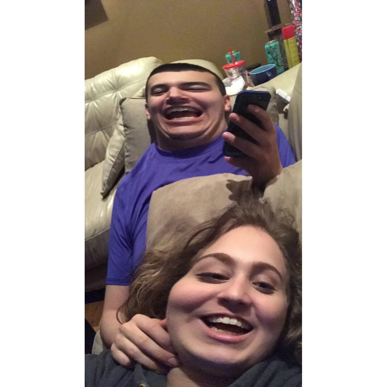 Us being goofy with SnapChat Filters