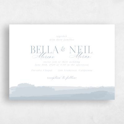 Blue Wedding Invitation - Saif Landscape