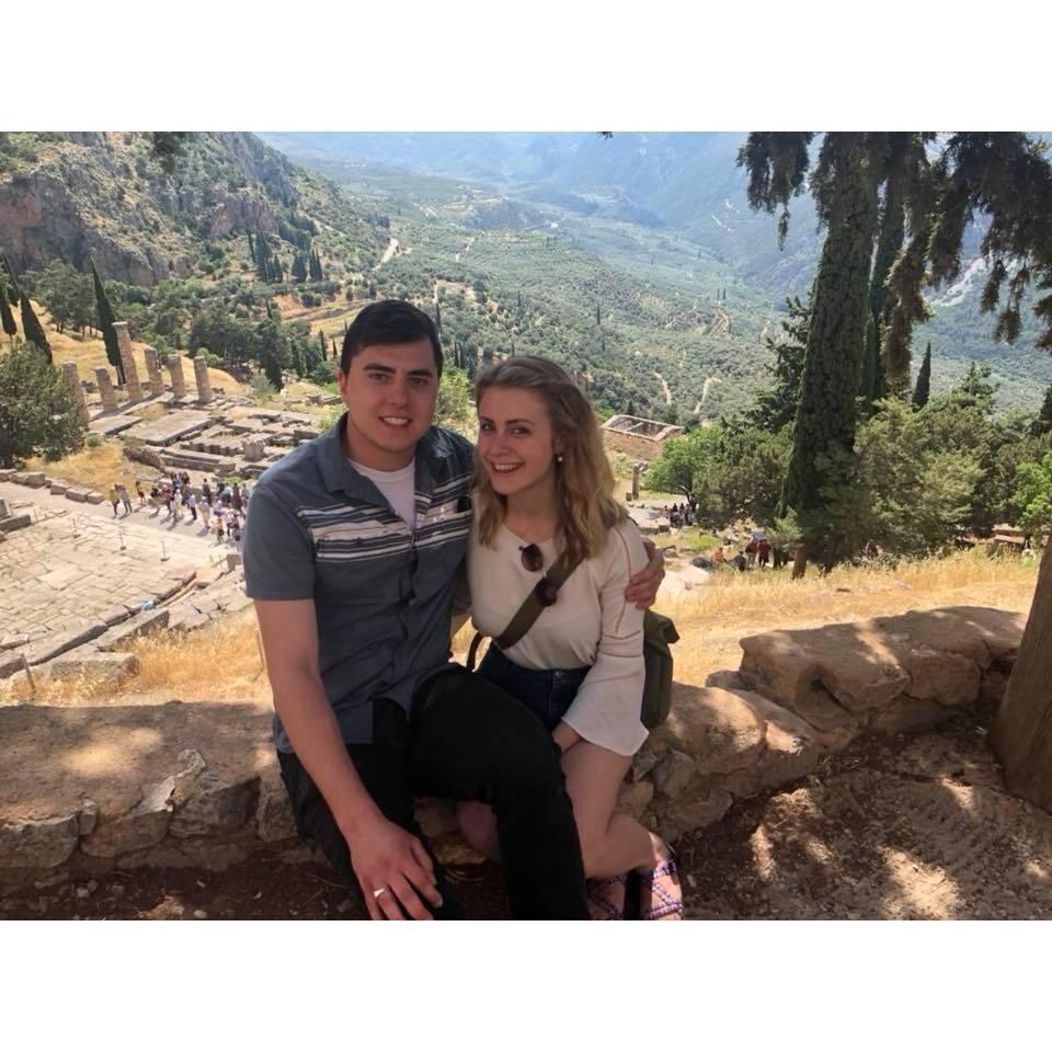 Visiting Delphi in Greece.