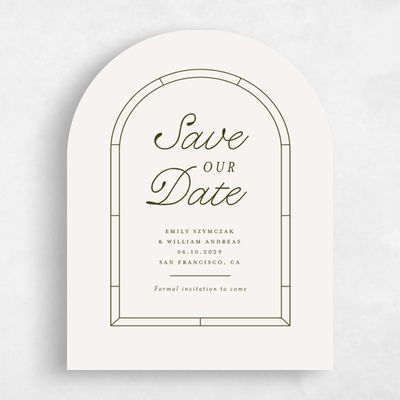 Beige Arch Wedding Save the Date - Vianne Portrait