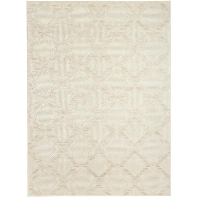 Nourison Serenity Home Diamond Indoor Area Rug Ivory 6' x 9'