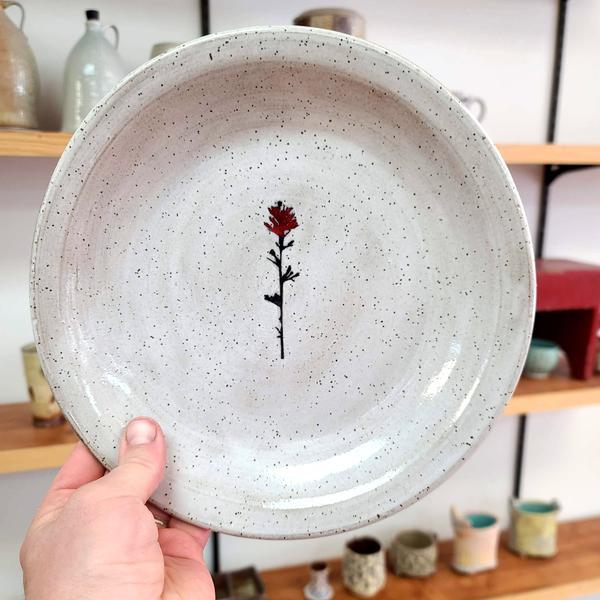 White Paintbrush Dinner Plate