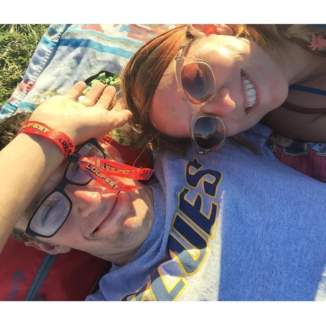 Music Lovers laying in the sun at Loufest 
Our happy place