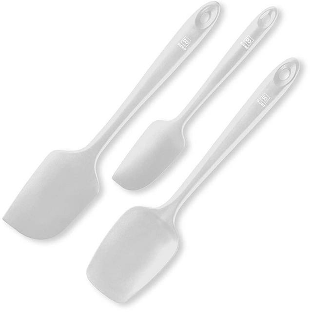 DI ORO Seamless Series 3-Piece Silicone Spatula Set - 600°F Heat Resistant Non Stick Rubber Kitchen Scraper Spatulas for Cooking, Baking, and Mixing – BPA Free and LFGB Certified Silicone (Stone)