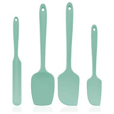 1set Nordic Style White Silicone & Wood Cooking Utensils Set (Detachable),  High Temperature Resistant, Including Spatula, Soup Ladle, Serving Spoon,  Food Tongs, Kitchen Essential Tools