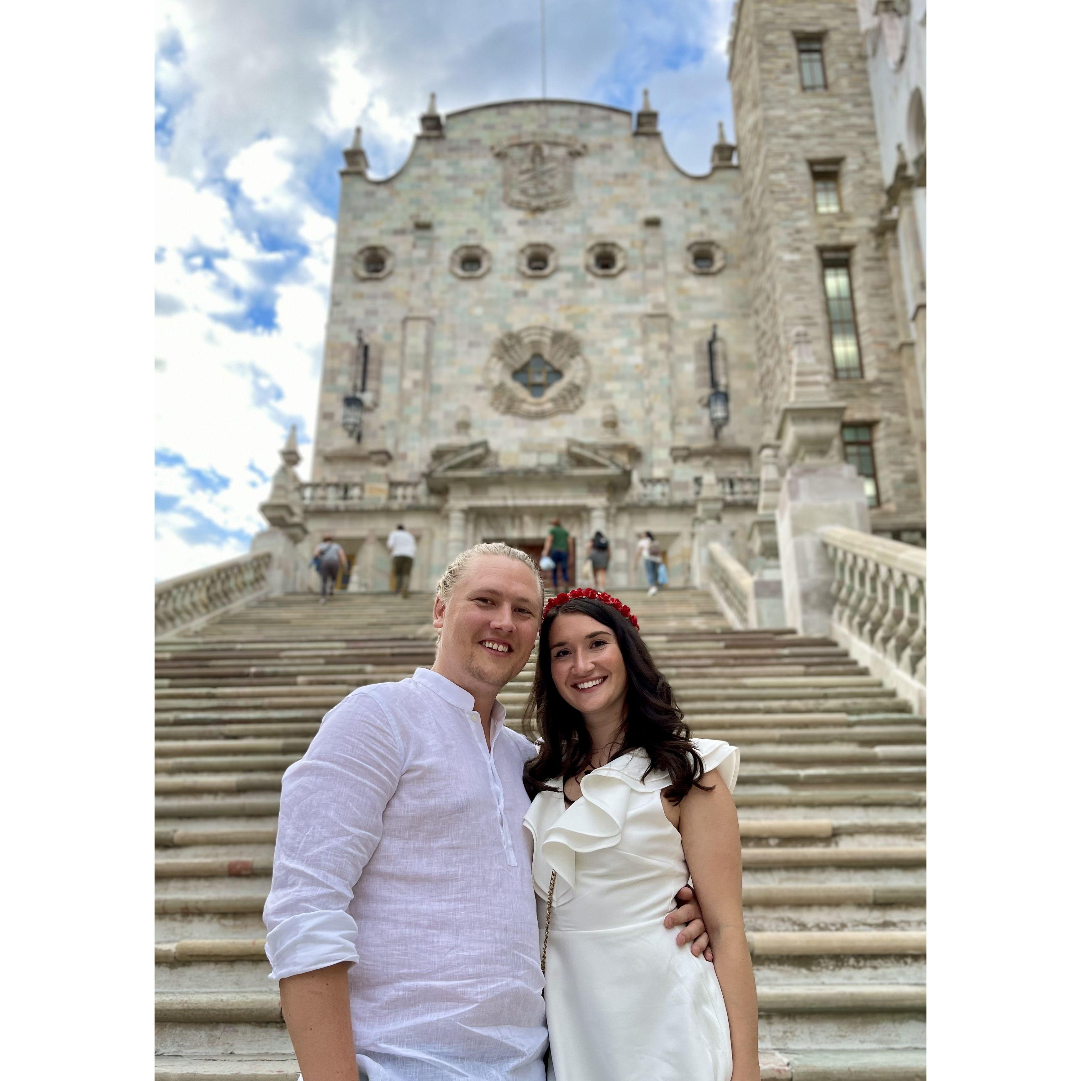 All dressed up in white for the callejoneada in Guanajuato, Mexico.