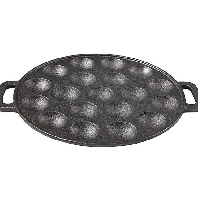Cast Iron Aebleskiver Pan / Ebelskiver Pan / Ideal for Mini Pancake Mold, Cake Pop Pan, and Takoyaki Maker for Danish Stuffed by Upstreet (19 Hole)