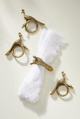 Pavo Napkin Rings, Set of 4