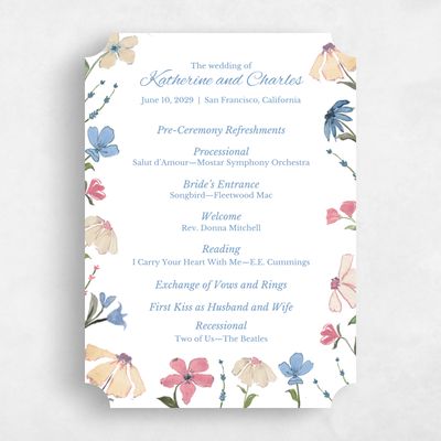 White Ticket Wedding Program - Mireille