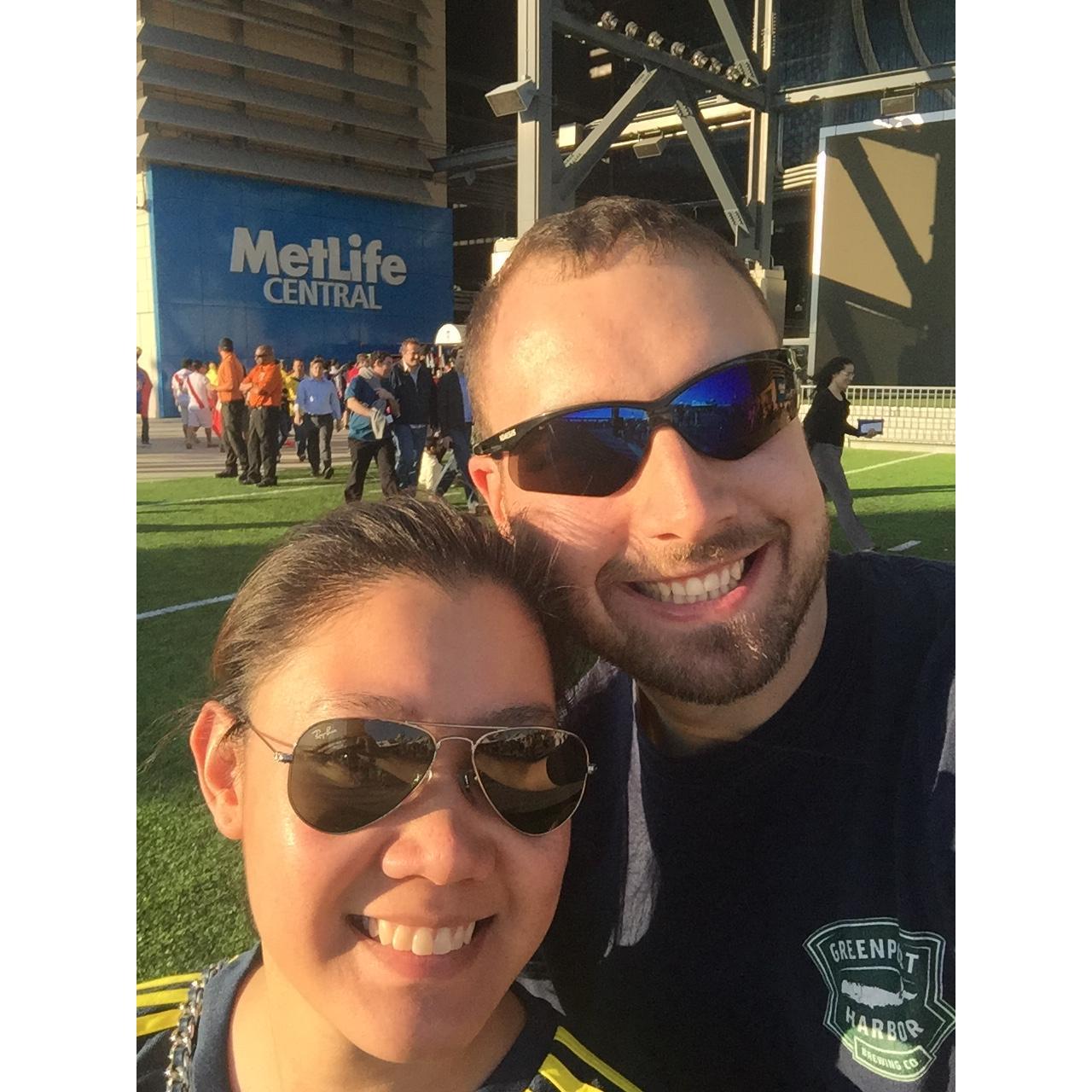 At Metlife Stadium for the Colombia vs. Peru soccer game during the Copa America