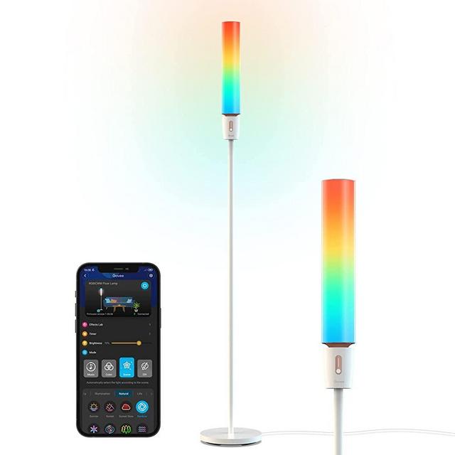 Govee RGBIC Floor Lamp, LED Corner Lamp with Wi-Fi App Control, Smart Floor Lamp with DIY Mode, 64+ Scenes, Music Sync, 1500 Lumens Modern Cylinder Standing Lamp for Bedroom, Living Room