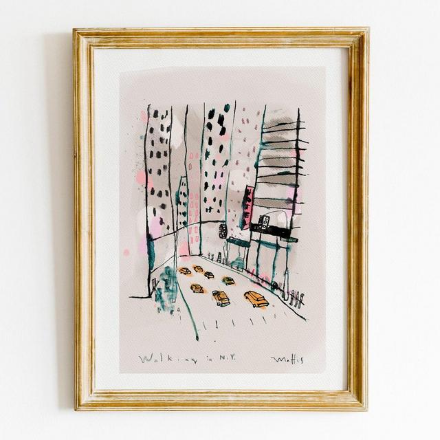 NYC sketch drawing fine art city print, A3, wall art living room decor by Camilo Mattis
