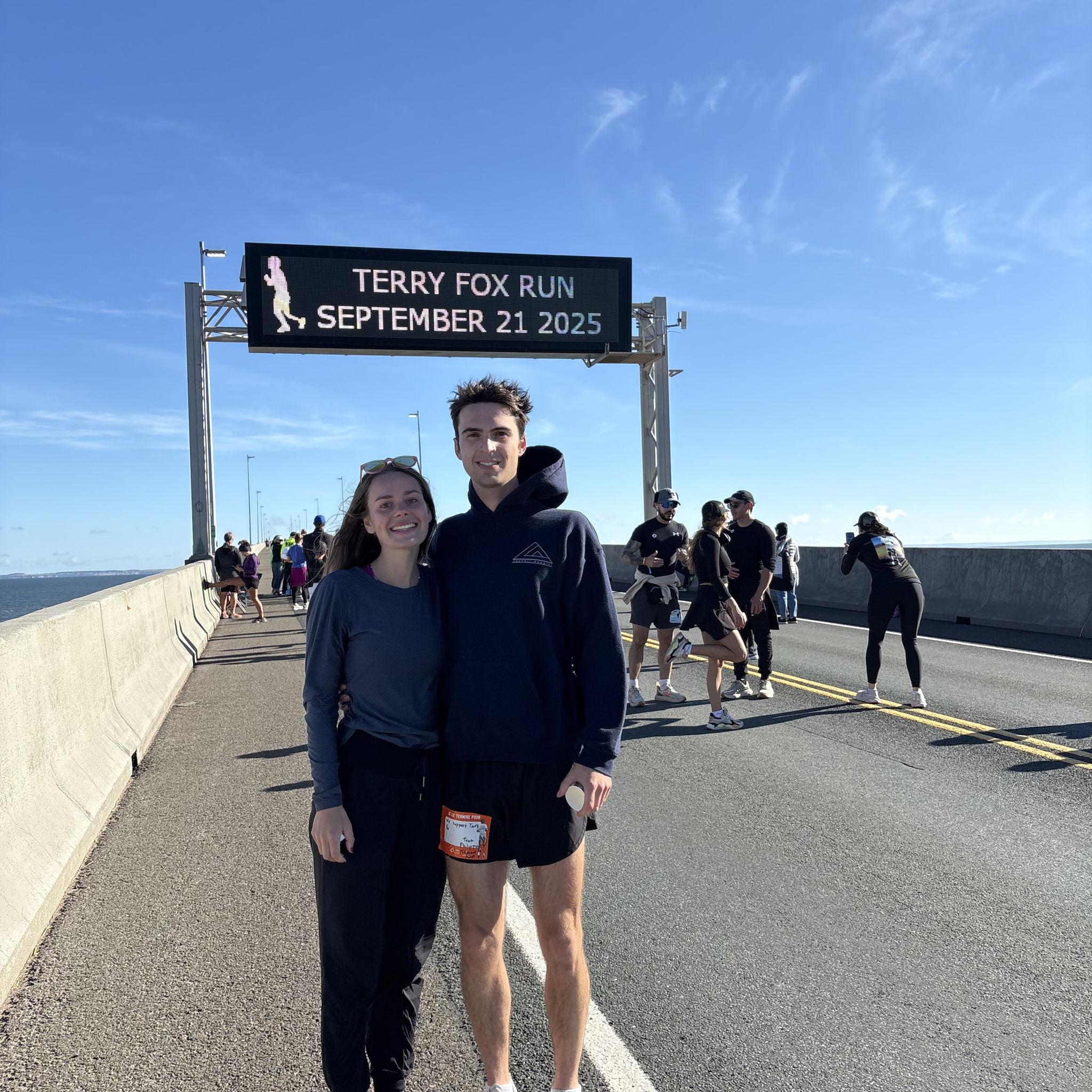 Running across the Confederation bridge