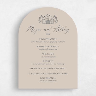 Brown Arch Wedding Program - Humbyrd