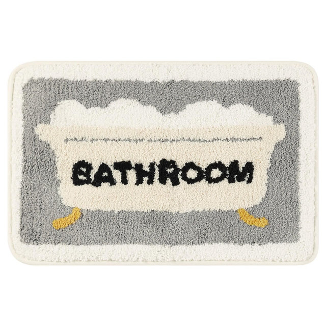 Unique Bargains Cute Words Colorful Stylish Funny Fluffy Machine Washable Bath Rug Multi-1 16" x 24"