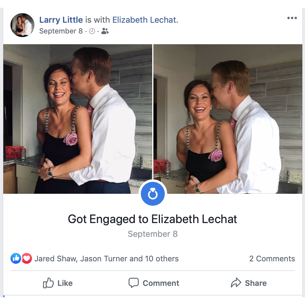 That time we didn't realize we had basically the same profile picture until the moment we announced our engagement.