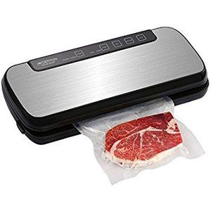 GERYON Vacuum Sealer, 4-in-1 Automatic Food Sealers with Starter Kit of Saver Roll, Bags and Hose for Food Preservation (Stainless Steel)