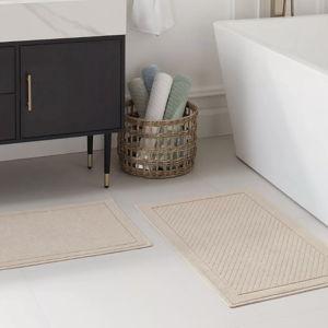 Host & Home Cotton Bath Rug, Stylish Textured Woven Design, Slip Resistant Backing, 5 Color Options, 2-Piece Set - 17x24 & 20x32 - Macy's