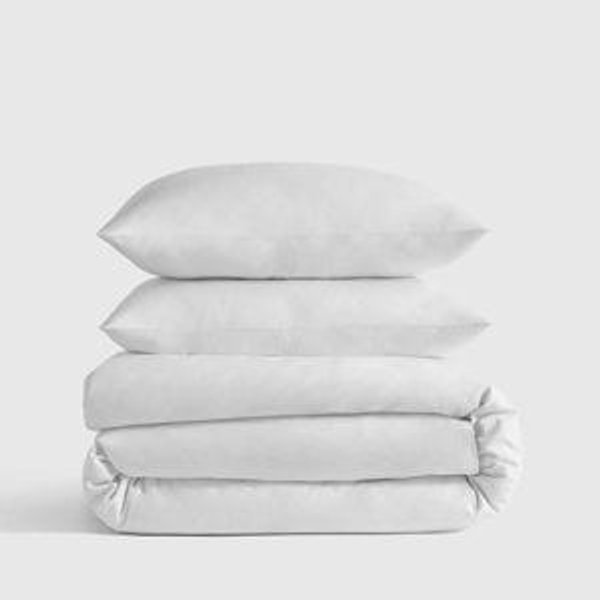 Quince Organic Percale Duvet Cover & Sheet Set (Queen)