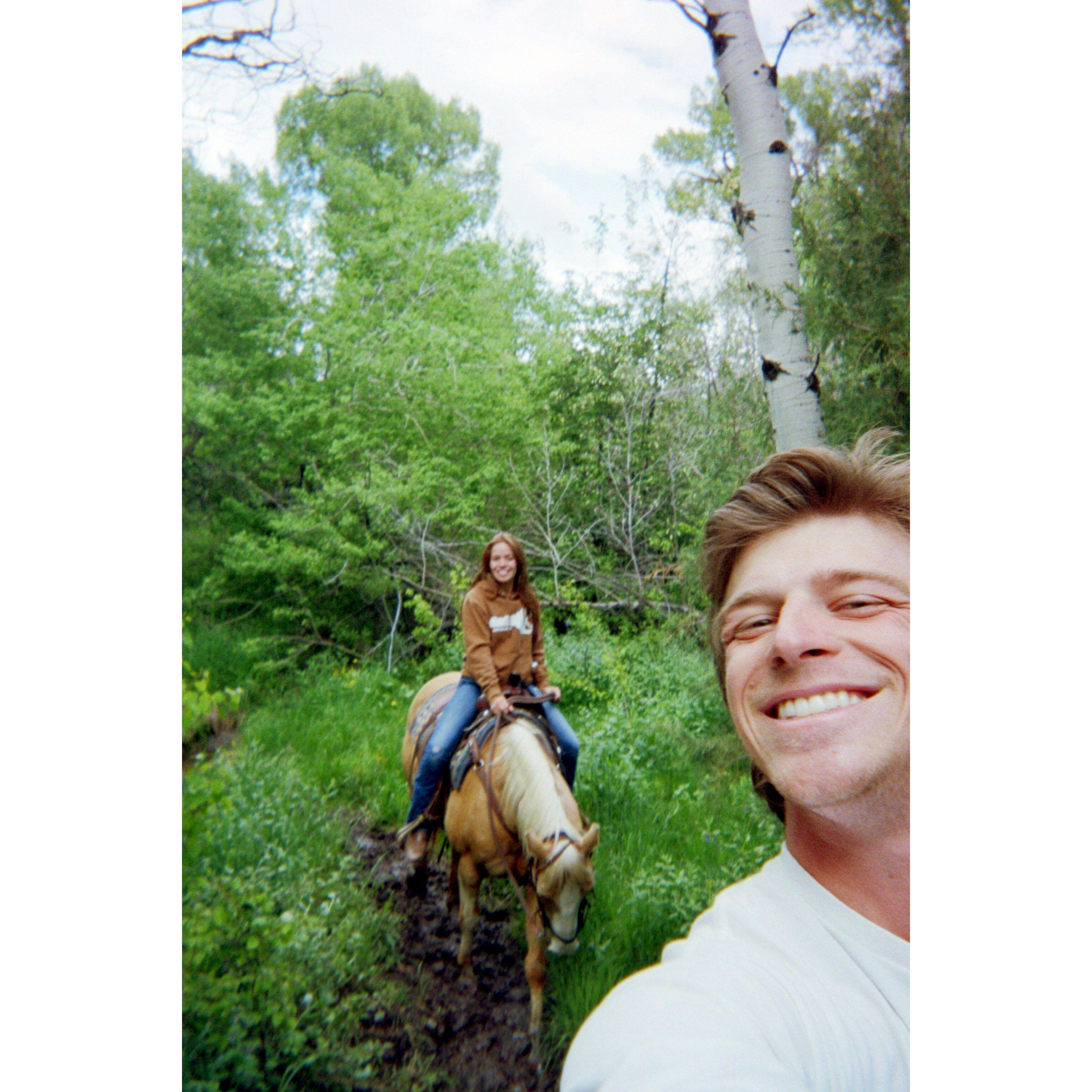 Horse back riding at Brush Creek Ranch, Summer 2023