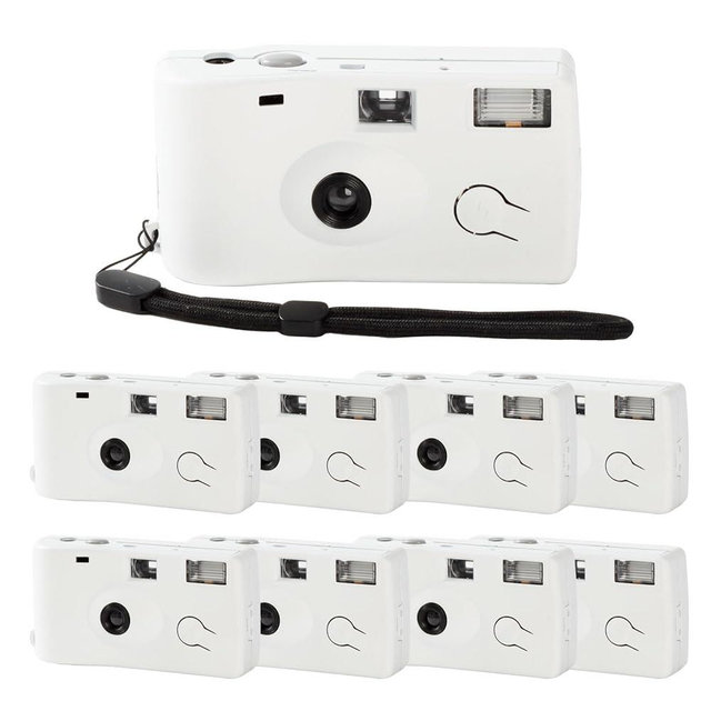 PJPSAA 8 Pack of Disposable Cameras for Wedding Bulk Single Use Flash 35mm 17 Film 200 ISO Film Camera for Birthday Concert Travel Anniversary Party Supplies