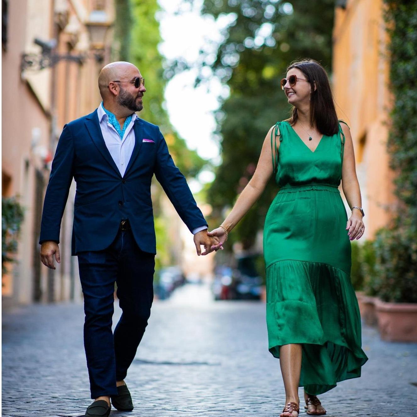 Walking around the Via Margutta in Rome after the proposal. This is where Roman Holiday starring Gregory Peck and Audrey Hepburn was filmed.