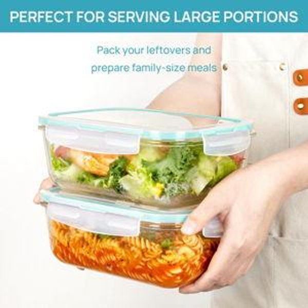 Large Glass Containers - Pack of 2 Green