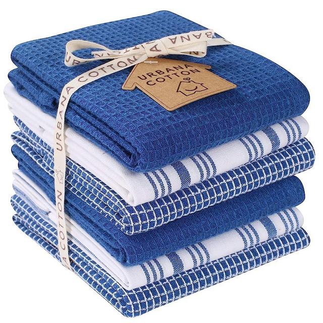 KAF Home Assorted Flat Kitchen Towels Set of 10 Dish Towels, 100% cotton -  18 x 28 inches Ultra Absorbent Soft Kitchen Tea Towel