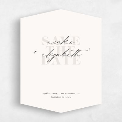 Beige Diamond Wedding Save the Date - Temecula Portrait
