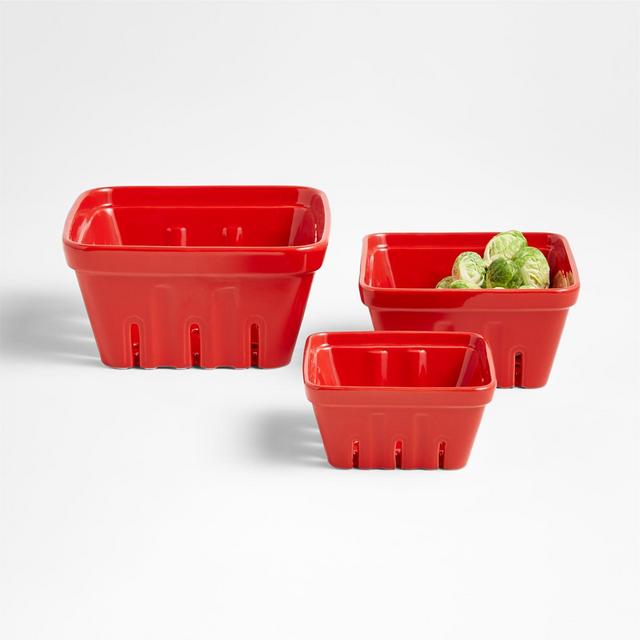 Berry Box Colanders Red, Set of 3
