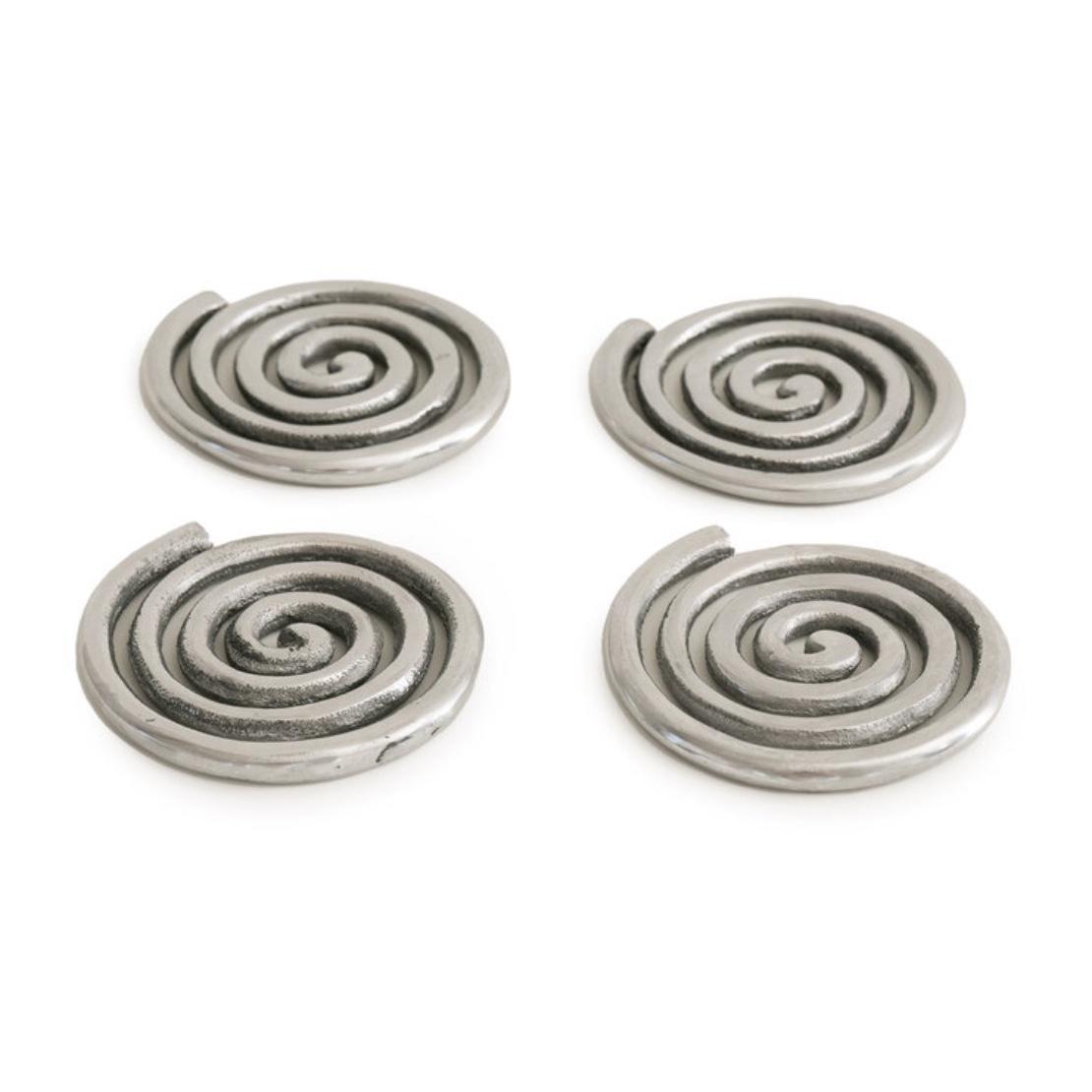Spiral Nickel-Plated Coasters