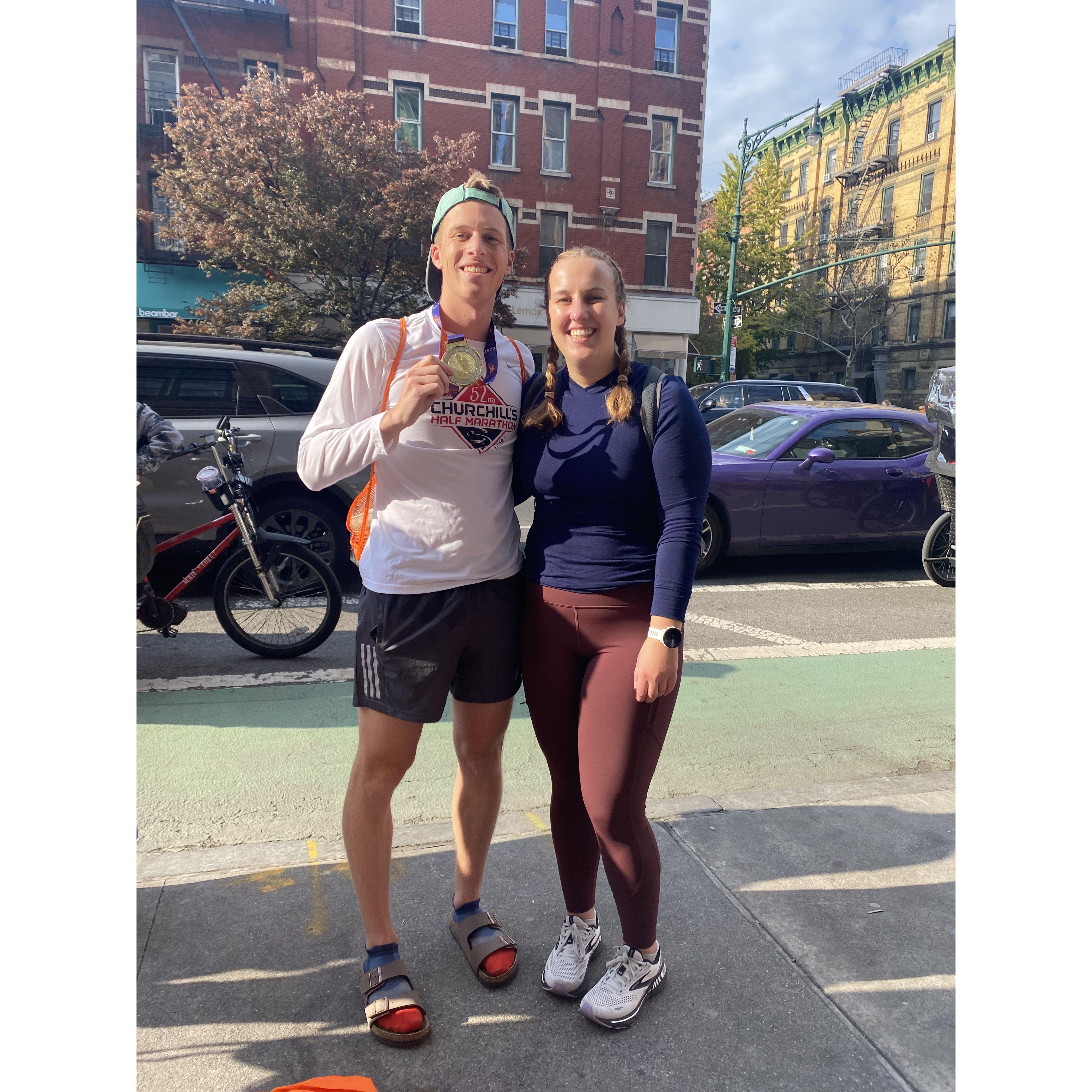 After Ben finished the NYC Marathon