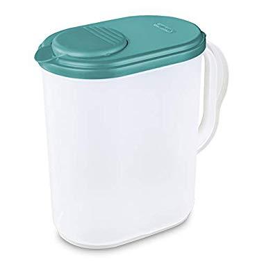 1 Gallon Pitcher Blue Lid w/Lime tab Freezer and Dishwasher Safe Mix Drinks right in the Pitcher Water Tea Juices BPA-free and phthalate-free