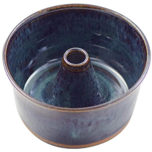 American Made Stoneware Pottery Petite Pound Cake Baker, 6.5" (Midnight Blue)