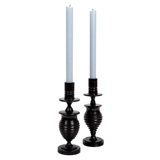 Turned Ebony Candlesticks (Pair)